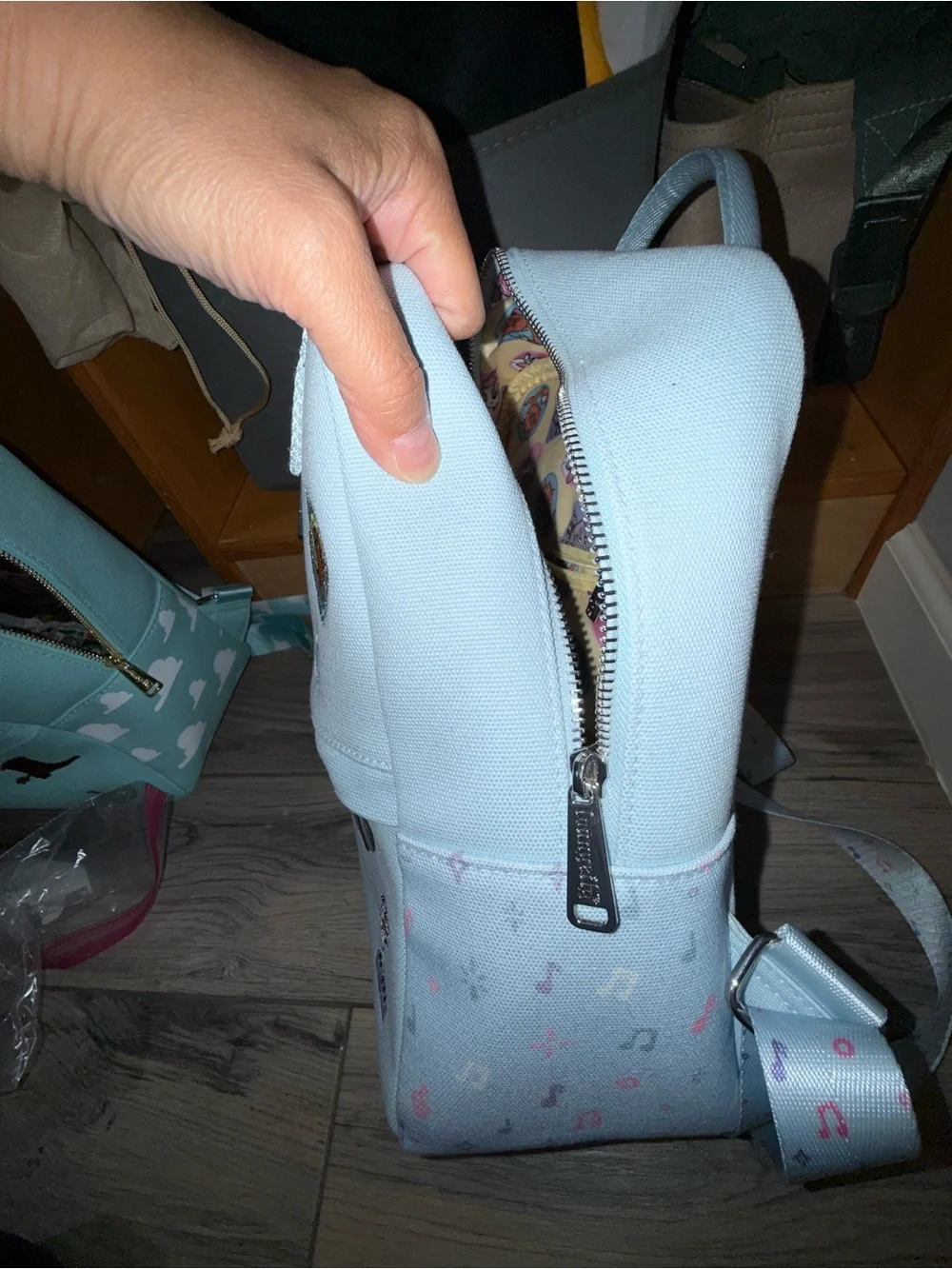 Loungefly Light Blue Disney Marie & Aristocats Embroidered Mini Backpack